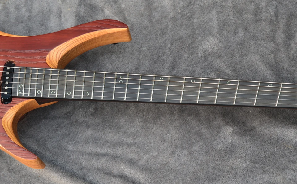 クレイト-ヘッドレス電動ギター,2022 nk,ファンテッド,6弦,茶色の