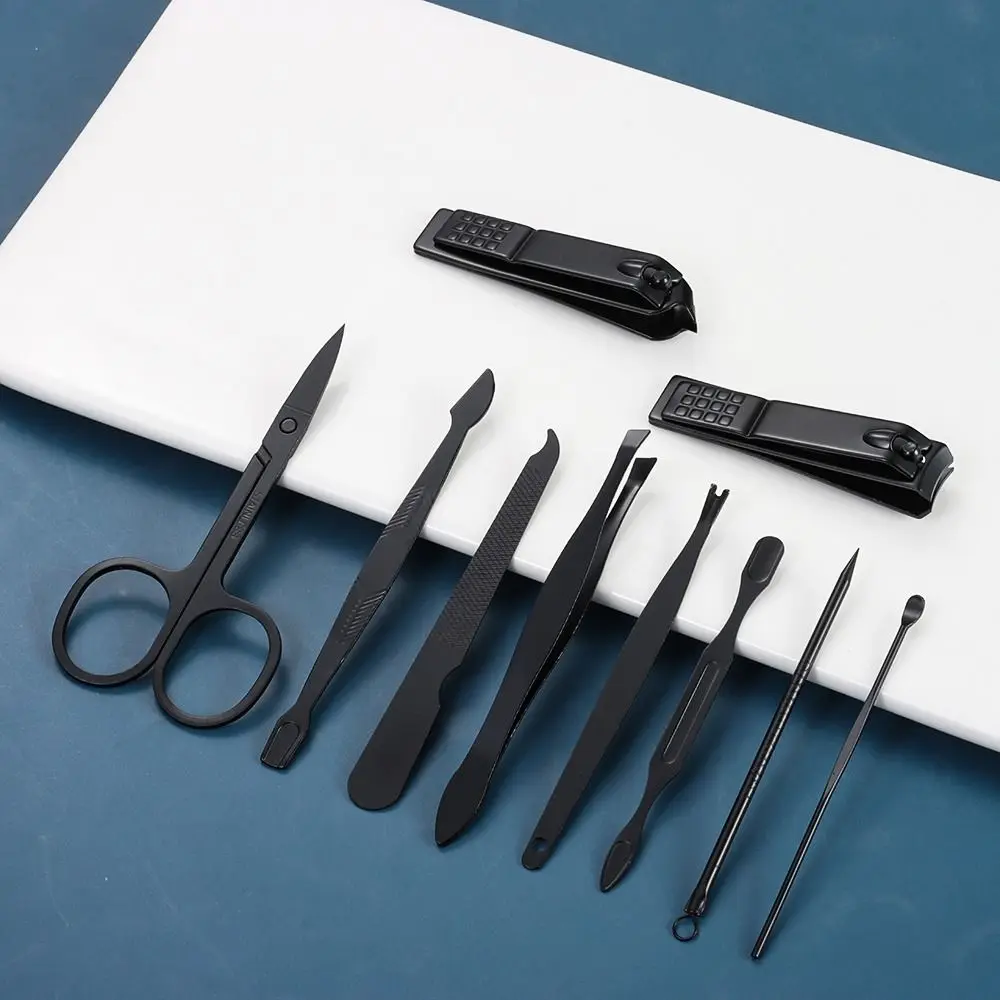 10 PCs Stainless Steel Nail Clippers Set Scissores Tweezer Ear Pick Multi-Function Daily Hand Foot Care Tools Set,nail clipper set,nail clipper,nail care kit,nail scissors set,nail clippers,manicure pedicure kit,manicure set,manicure sets,manicure nail clipper set,nail clippers kit