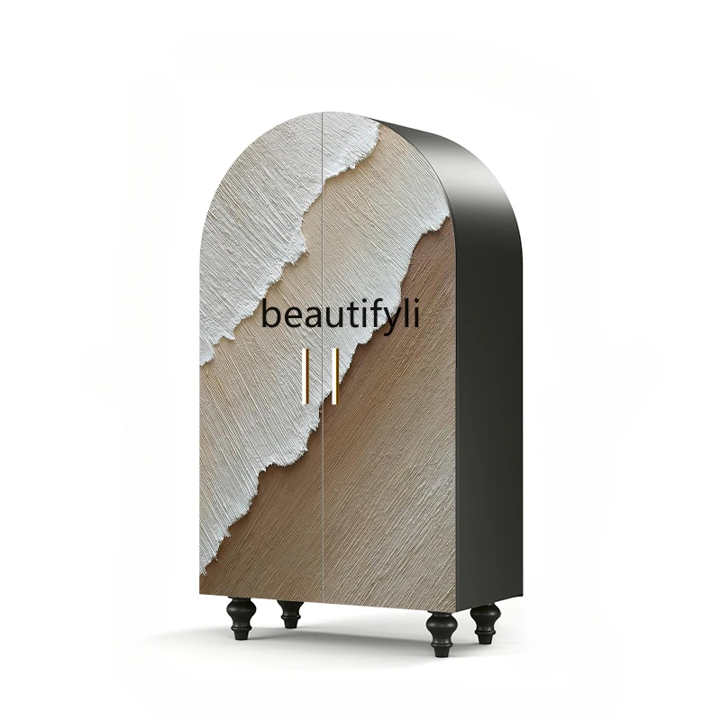 

Designer Model Silent Cream Style Solid Wood Bedroom Wardrobe Locker Double Door Storage Cabinet Storage Cabinet