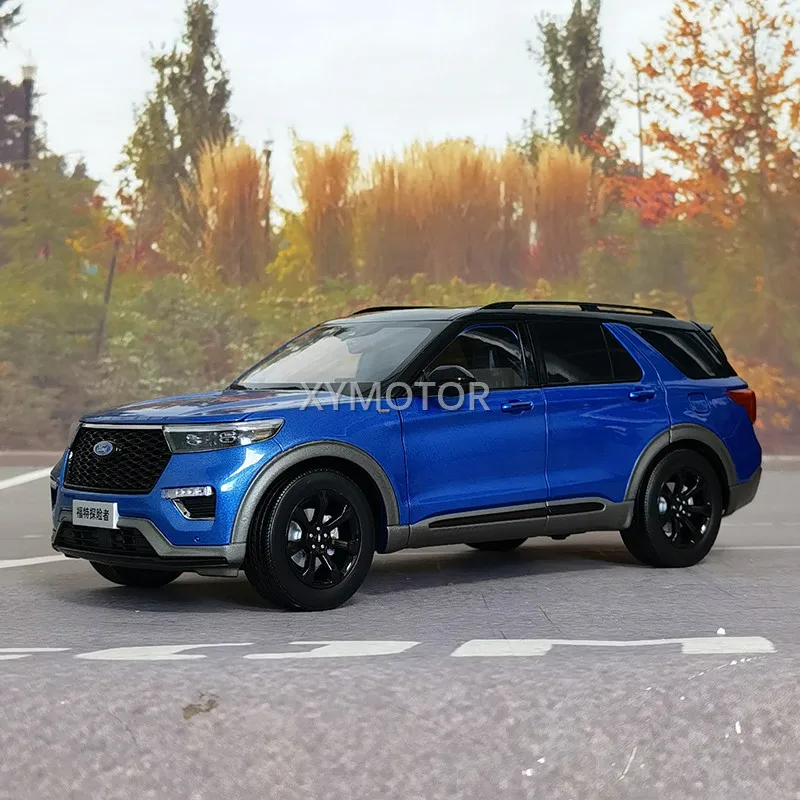 

1/18 для внедорожника Ford EXPLORER 2020, Металлическая Автомобильная модель, игрушки, подарки, коллекция, голубые украшения, дисплей
