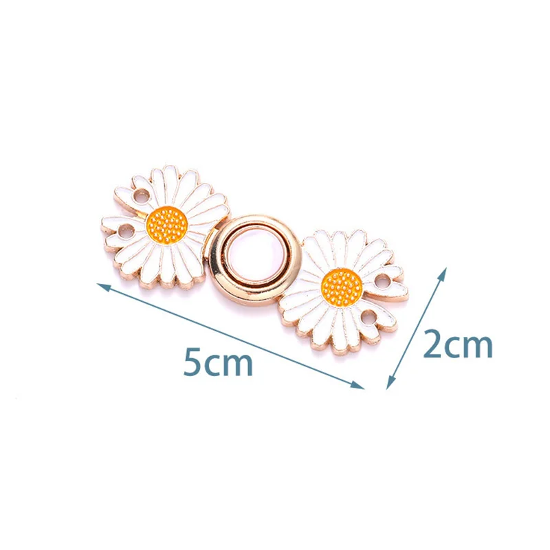 Description Picture 3 of itemDetachable Skirt Pants Adjustment Buckle Waist Tightening Metal Button Daisy Pattern Cheongsam Buckle For Sewing Cardigan Clips