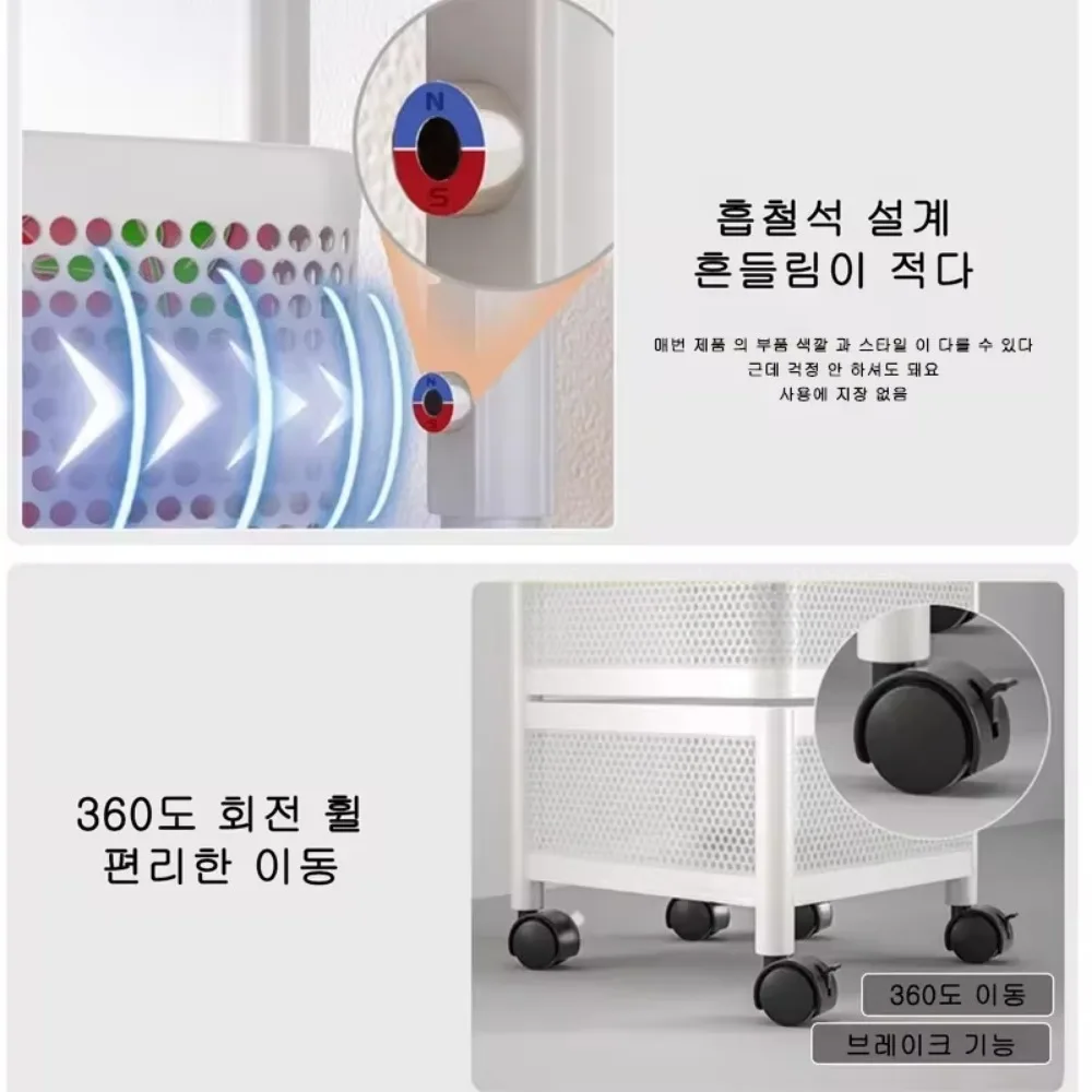 Kitchen Shelving Multi-floor Home Installation Free Multi-functional Storage Rack Vegetable and Fruit Basket Removable Rotating