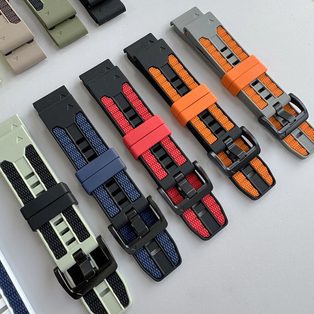 Dual-Tone Silicone Watch Strap with QuickFit Clasp - 22mm/26mm