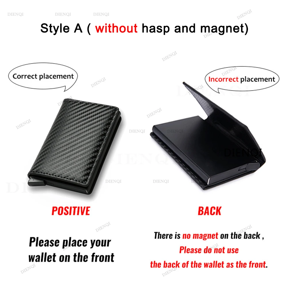 Carbon Fiber Wallet Slim Aluminum Men Wallet ID Credit Card Holder Mini RFID Wallet Automatic Pop up Bank Card Case