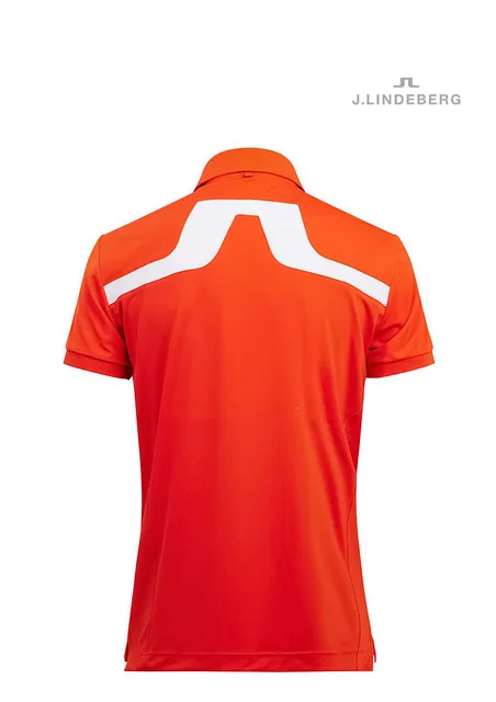 Golf men's Short sleeved quick drying breathable polo shirt slim fit sports casual shirt golf in summer Orange