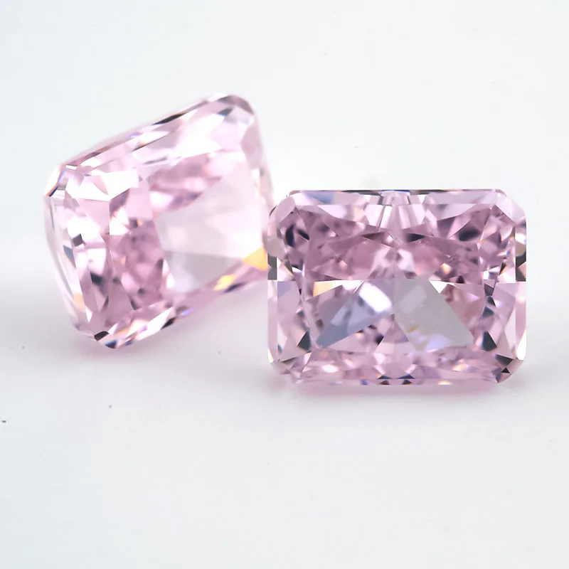 

JINGANGZUO Size 6x8mm~8x10mm 03#Light Pink Octangle Radiant Crushed Ice Cut CZ Stone 5A Loose Cubic Zirconia Synthetic Gemstone