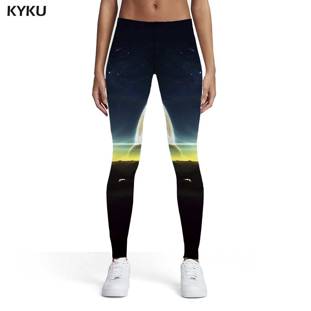 

KYKU Galaxy Leggings Women Universe Leggins Space Spandex Nebula Trousers Womens Leggings Pants Casual Slim Skinny Ladies