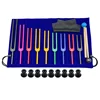 9 Pieces of Colorful Solfeggio Aluminum Alloy Tuning Forks, Tuning Forks for Therapy, Voice Therapy Blue 6