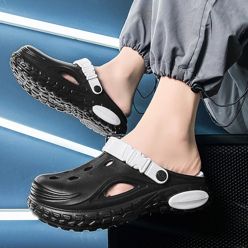 Summer Clogs Men's Sandals Home Slippers Garden Shoes Comfortable Lightweight House Slippers Non-Slip Soft Bottom Beach Sandals 2