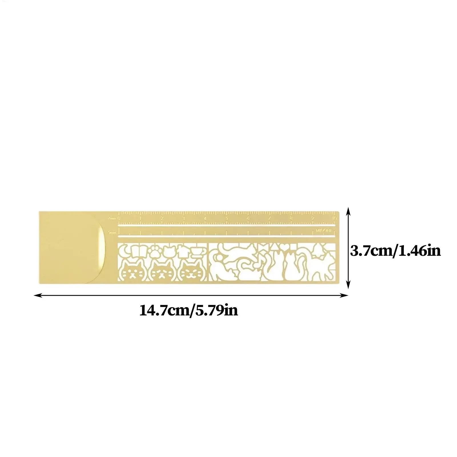 3in1 고양이 애호가 템플릿 자, 귀여운 고양이 디자인 북마크 & 양면 자, 다이어리 플래너를 위한 완벽한 선물