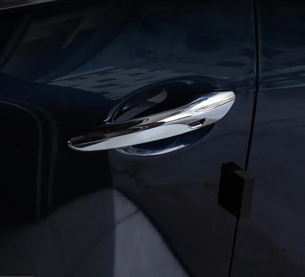 4x Black Chrome Carbon Fiber Exterior Car Door Handle Frame Panel Cover Trim ABS Sticker For Mazda 3 BP CX30 CX50 CX60 CX80 CX90