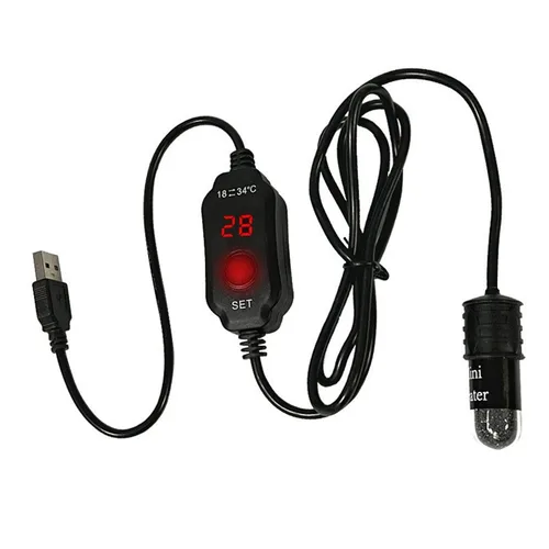 미니 수족관 가열 막대, 어항 히터, 수중 온도 조절기, USB 충전, 온도 조절 가능, 18-34 °C 2