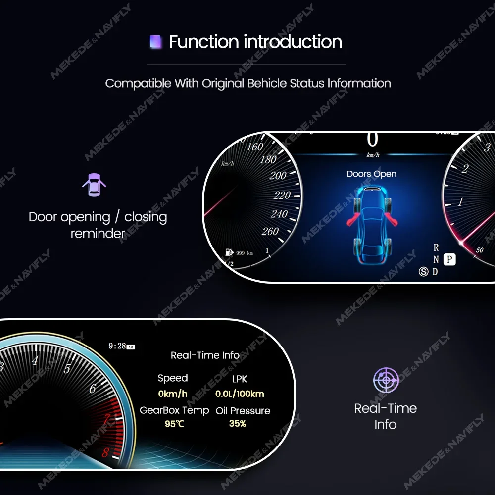Ʈ  ú, ޸  C Ŭ W204 2011-2014 LHD Ŭ ũ, 12.3 ġ ӵ IPS г ÷ ׷