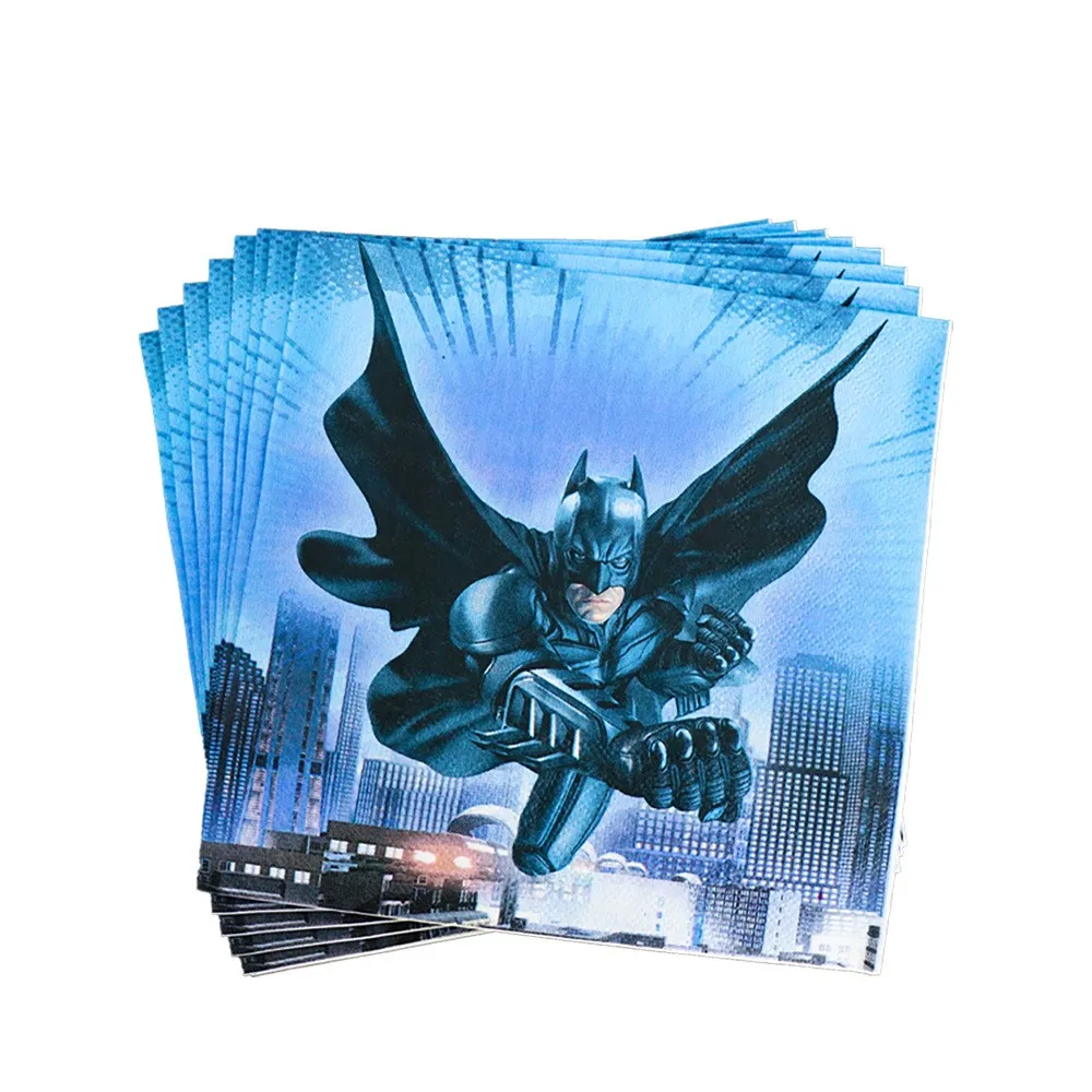 Birthday Tableware Set Birthday Party Supplies Party Supplies Disposable Tablecloth Bat Man Birthday Party Supplies Superhero Disposable Tableware Cup Tablecloth 3D Balloon for Kids Halloween Baby Shower Decor