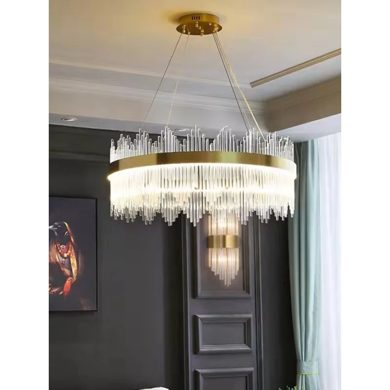 

LED Living Room Chandelier2022New Post-Modern Crystal Restaurant Bedroom Light Luxury Lamp Dinning/Bed /Lving