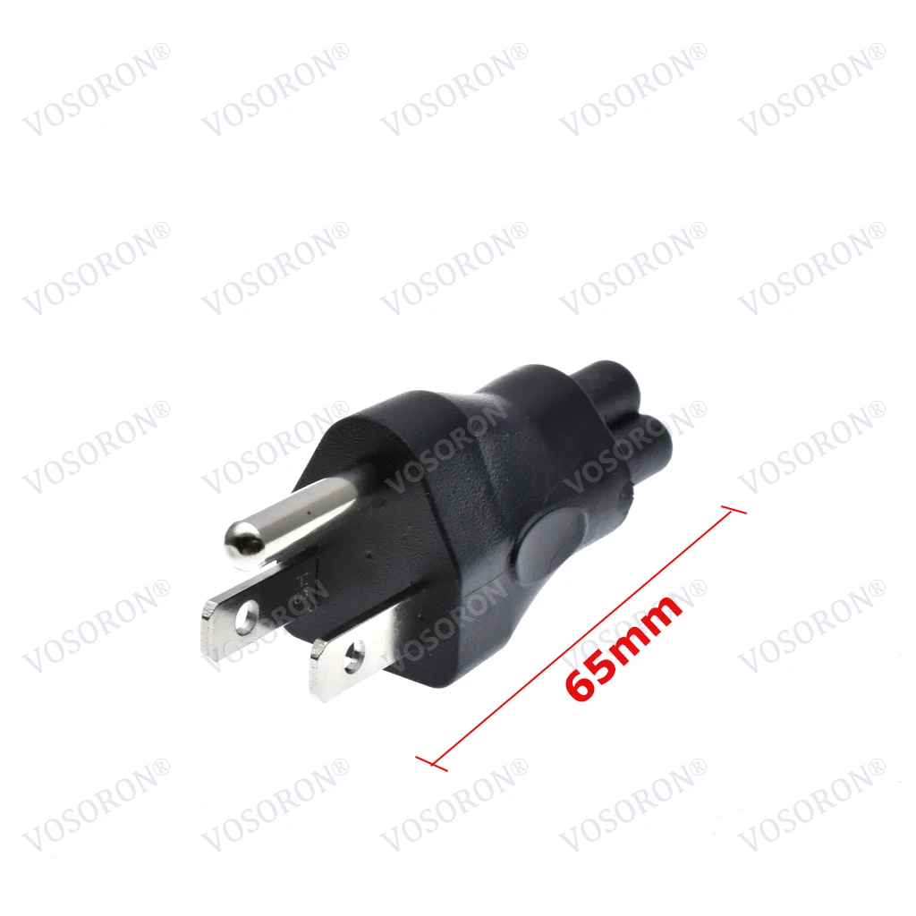 IEC320 C5 to USA NEMA 5-15P Power Plug Adapter