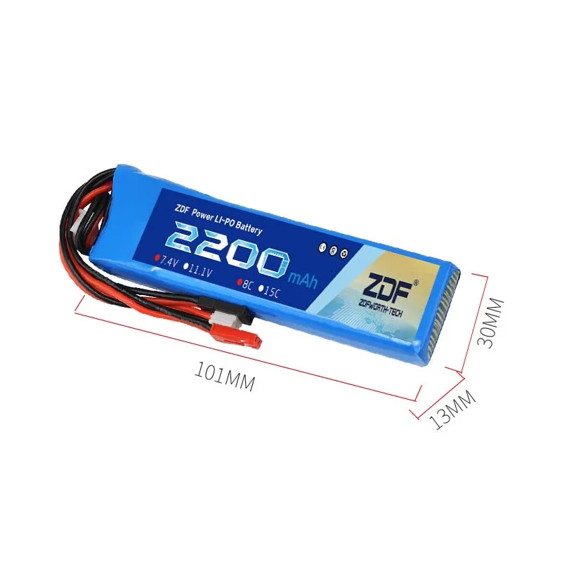 Rc lipo battery 7 4v 2200mah 8c 2s lipo battery for futaba t6j t8fg