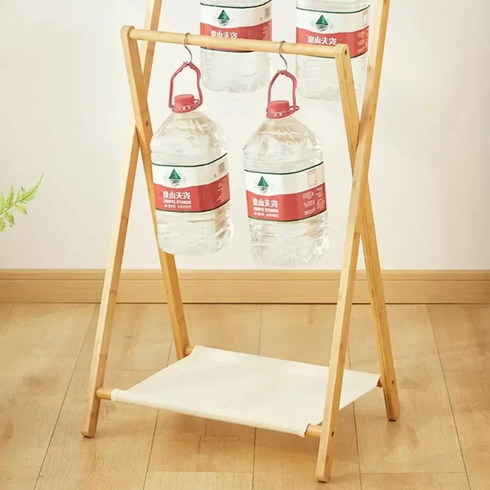 Floor Folding Clothes Hanger Bamboo Multifunctional Clothes Towel Racks Hallway Shoes Moistureproof Organizer Hanger Furniture clothes rack