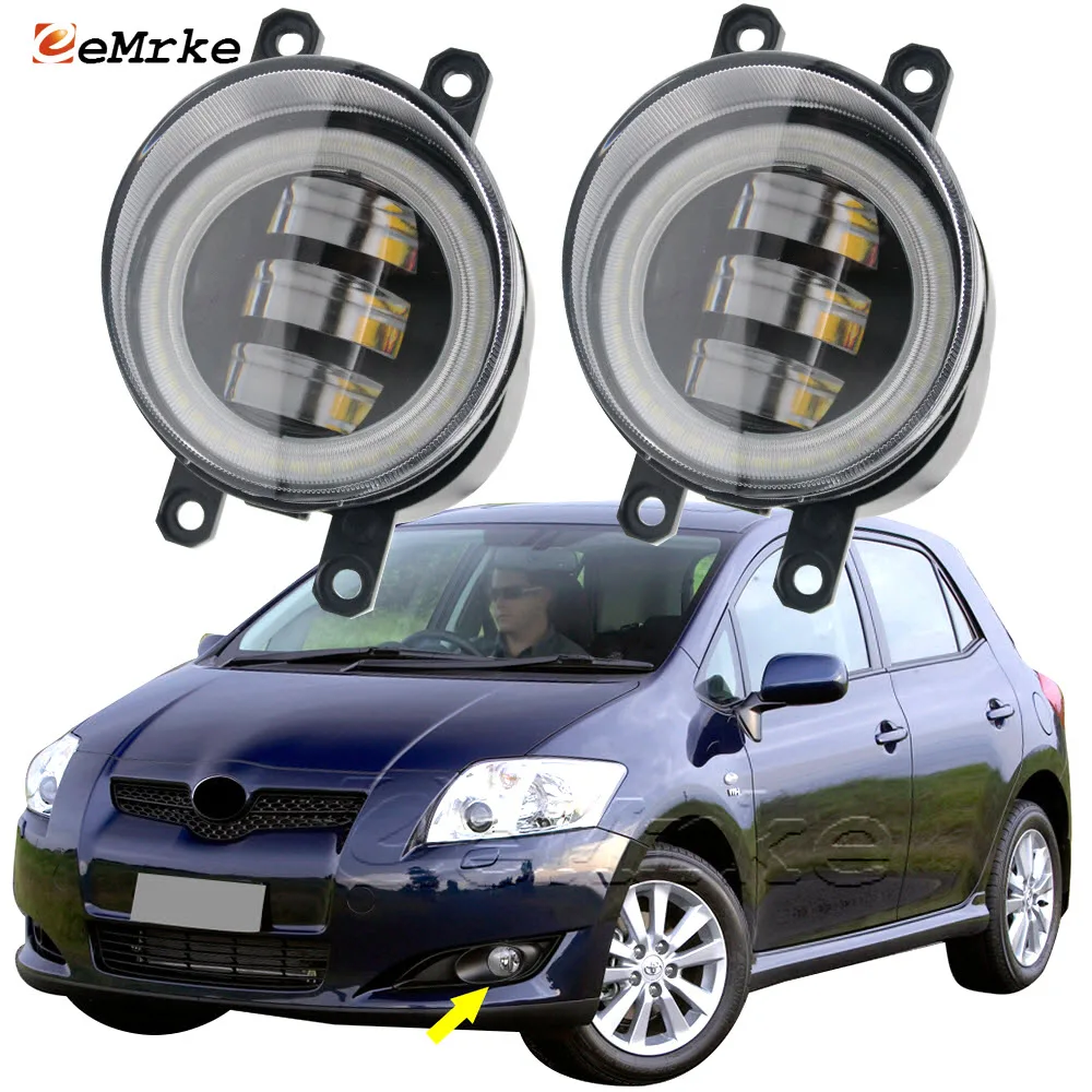 

Led Fog Lamp Assembly Lens Angel Eye DRL Daytime Running Lights Car Ptf for Toyota Corolla Hatchback Auris E140/E150 2007-2012