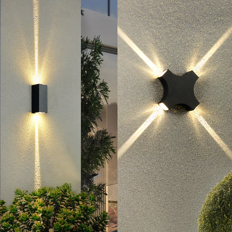 

Decorate Line Beam LED Wall Lamps Aluminum COB Outdoor Light 6W 12W Waterproof IP65 Up and Down Porch Sconces AC110 220V