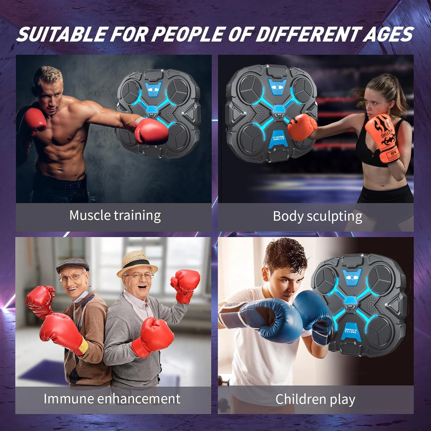 New Music Boxing Machine Smart Bluetooth Wall Mounted Music Boxing Trainer Gym Home Electronic Target Punching Equipment