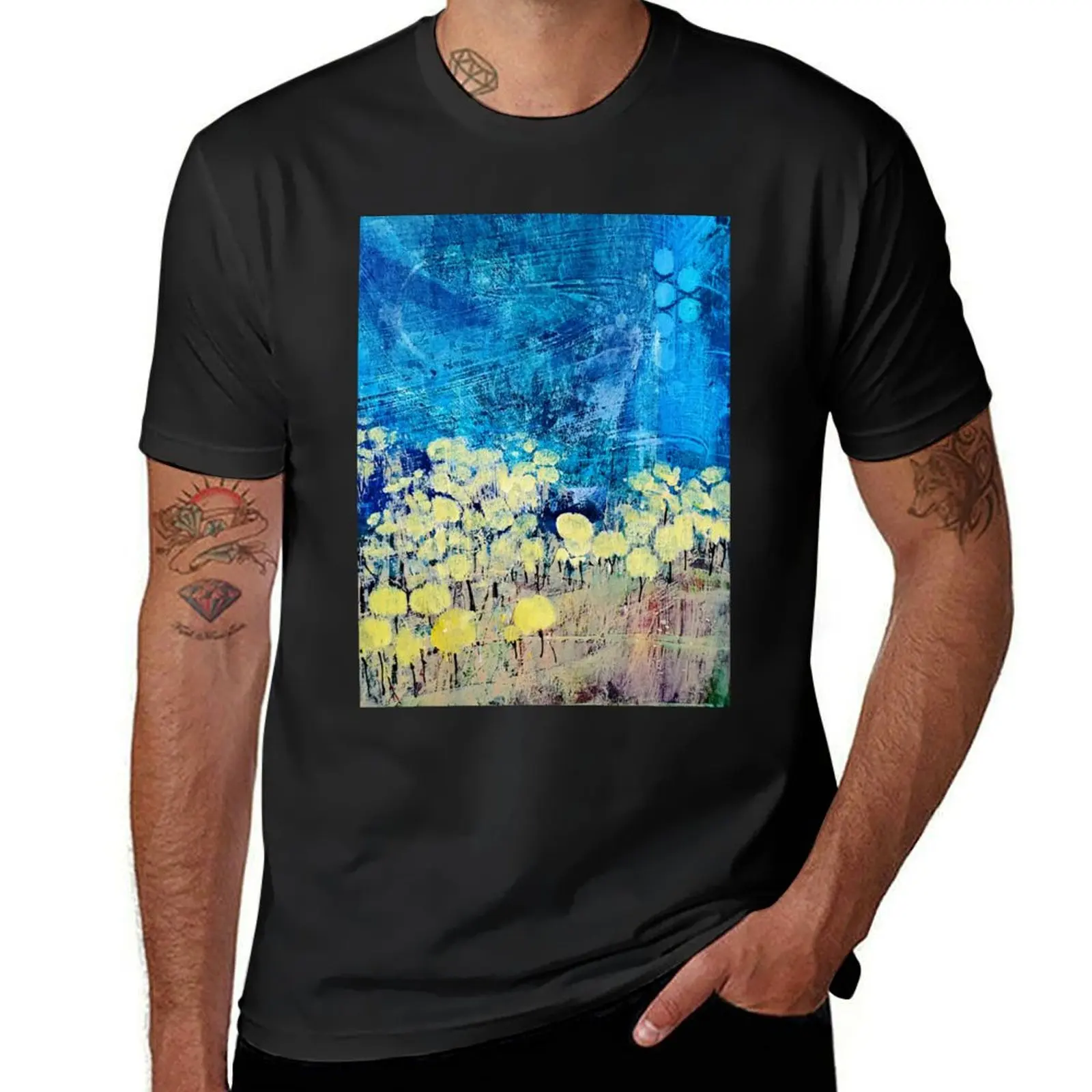 

Aspen Grove abstract fall forest pattern T-Shirt quick-drying for a boy shirts graphic tees Men's cotton t-shirt