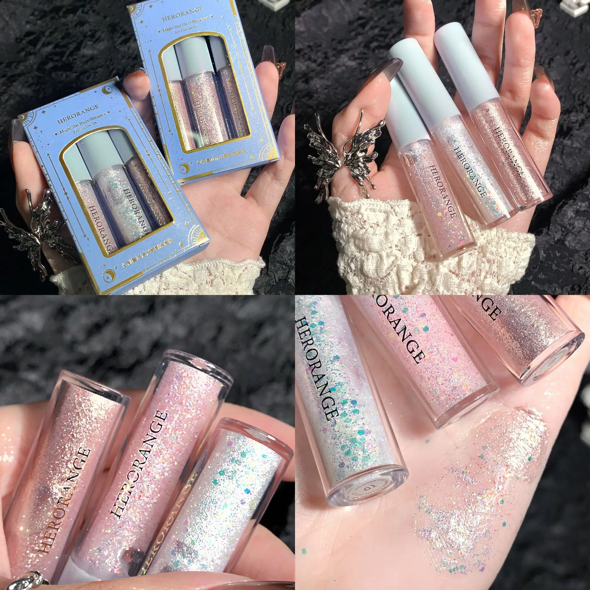 

Illusion Stars River Eyeshadow Liquid Pearl Shimmer Glitter Highlighter Silhouette Diamond Shimmer Eye Shadow Makeup Cosmetics