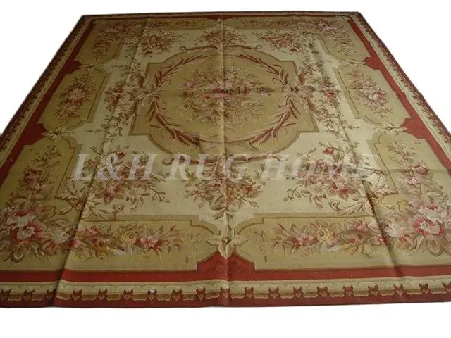 

Бесплатная доставка, яркий шерстяной коврик 9'x12 ', Французский aubusson