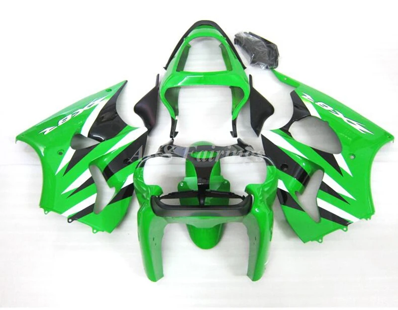 

4Gifts New ABS Motorcycle Fairings Kit Fit For Kawasaki ZX-6R 636 2000 2001 2002 00 01 02 Bodywork Set Custom Green Black