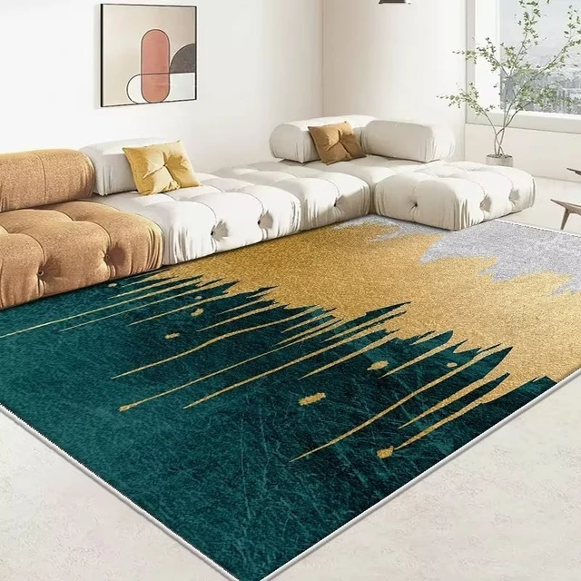 Golden floor mat living room big carpet customize Bedside rug