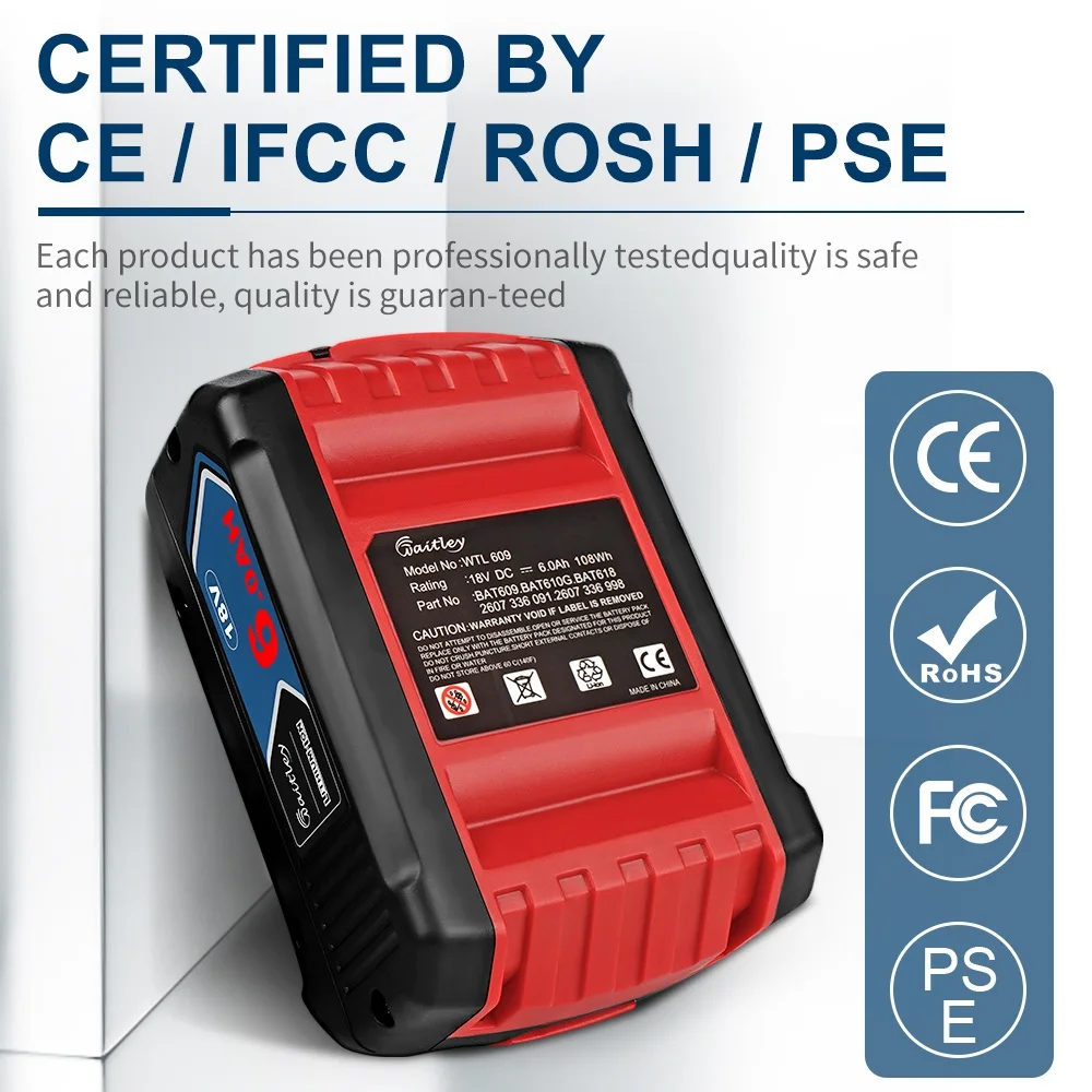 Per La Sostituzione Della Batteria Agli Ioni Di Litio Bosch 18v 30ah Psb 18 Li 2 Psr 18 Li 2 1600a00dd6 2607336040 - 3