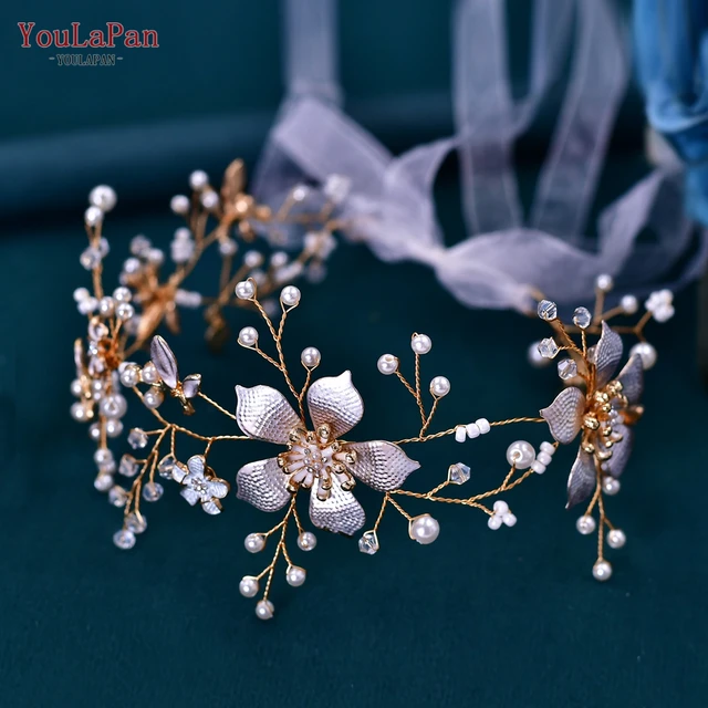 YouLaPan Wedding Dress Belt Alloy Floral Bridal Sash Belt Crystal