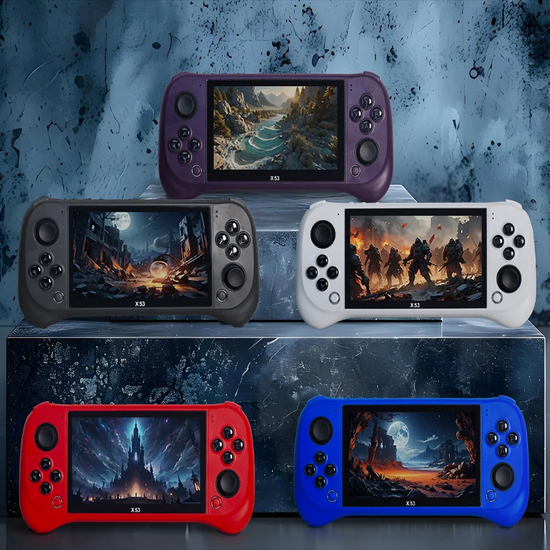 Children's Game Console X53 Handheld Game Console HD 5.1 Inch Large Screen Retro Music Video Playback Watch TV Read E-books