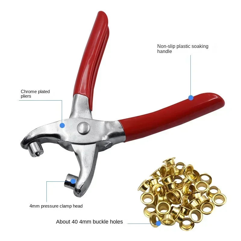 4mm Eyelet Setter Puncher Kit Leather Hole Plier Buckle Fixation Sewing Tool Watchband Strap Household Leathercraft Accessories Leather Hole Puncher Leather Sewing Kit Leather Hole Punch Leather Punch Tool Round Hole Punch Cutter Set Hole Punch Cutter Set Round Hole Punch Set Eyelet Installation Punch Tool Rivet Punch Tool