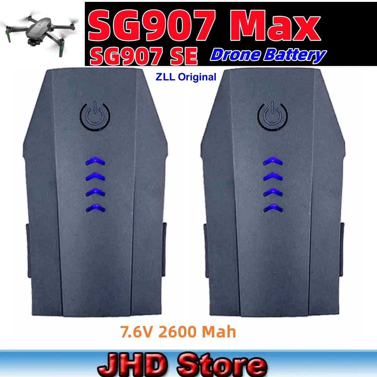 Литий-полимерный аккумулятор JHD для SG907 MAX ZLL SG907 MAX /SG907 SE, 7,6 В, 2600 мАч, стандартная батарея для смартфона, дрона с дистанционным управлением, оптовая продажа