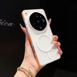 Frosted Corrugated Stripe Magnetic Phone Case with Ice Mist Finish - OPPO Find X9s Pro (Orange)