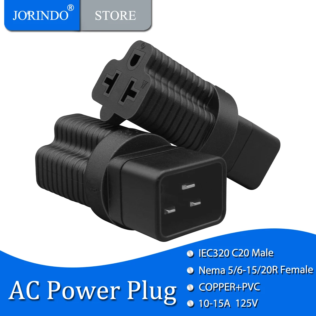 Штепсельная вилка и гнездо переменного тока jorinдо IEC 320 C20-5-15R/5-20R/6-15R/6-20R, Т-образный разъем адаптера питания