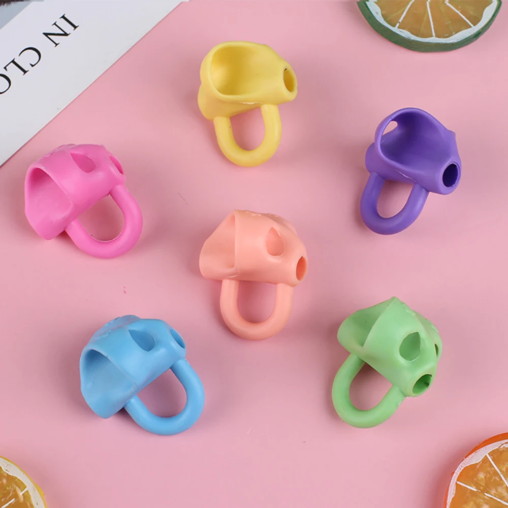 1PC Drei-Finger Kinder Bleistift Stift Halter Silikon Student Haltung Richtige Lernen Schreiben Werkzeuge Richtige Geräte Zufällige Farbe – Detail 1