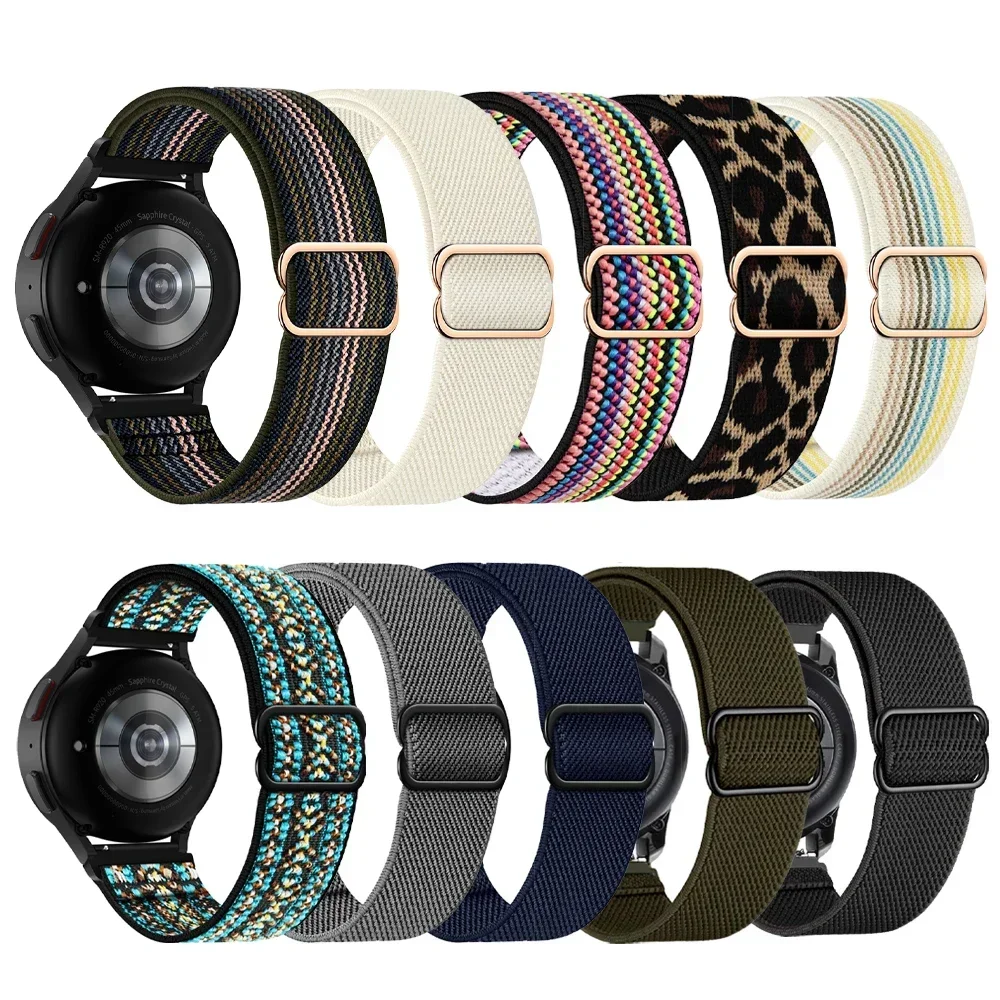 Nylon Braided Solo Loop Strap - Adjustable Wristband Bracelet, 20/22mm Band