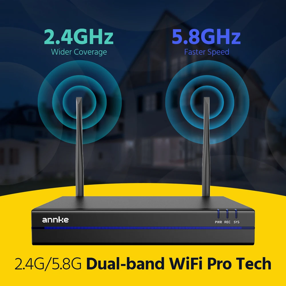 ANNKE 8CH 5MP Wireless NVR Security Camera System With 3MP Cameras & Two-Way Audio