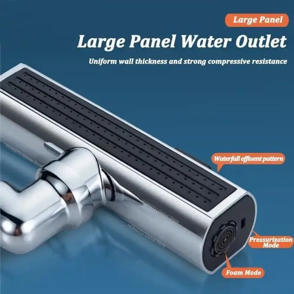 Water Tap Faucet Bathroom Faucet 4 Modes Waterfall Faucet Aerator Extender Sprayer Kitchen Sink Tap Waterfall Diffuser Water Saving Nozzle Bubbler