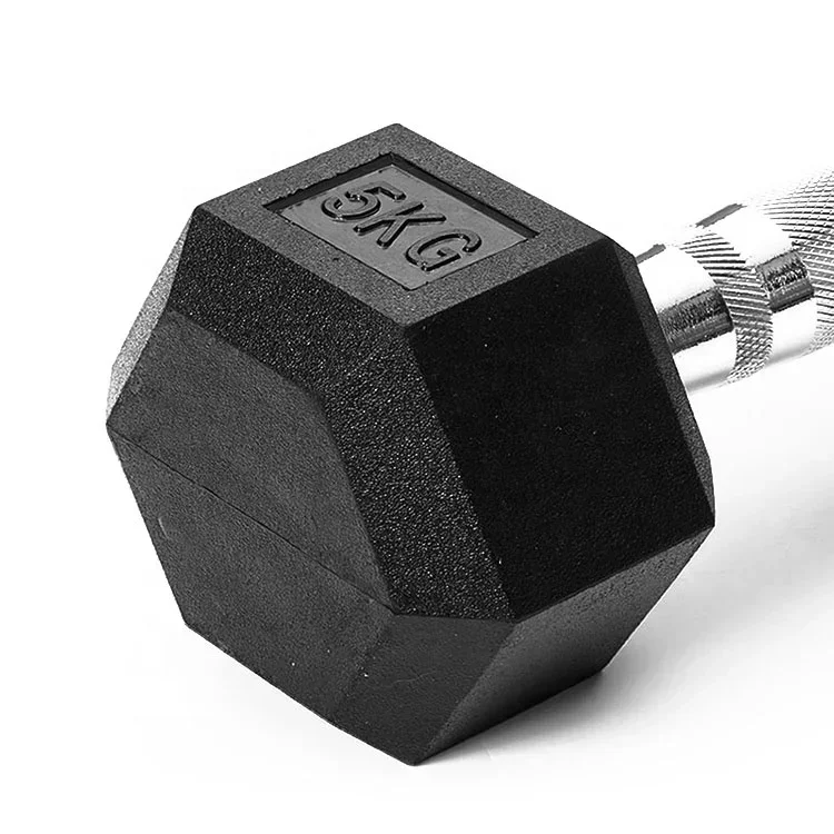 Rubber Round Dumbbell Exercise 5kg 7kg 10kg Dumbbells Home Gym Hex Dumbbell SetCheap Price