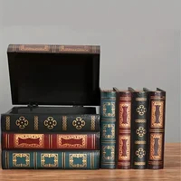 Retro Style Wooden Book-Shaped Storage Box | With Lid & Stackable Design, Exquisite Book Appearance - Desktop Storage Essential 3
