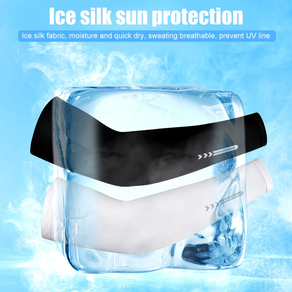1 paire unisexe refroidissement UPF 50 bras manches cyclisme course UV Protection solaire extérieur Nylon Cool bras manches tatouage couvrir