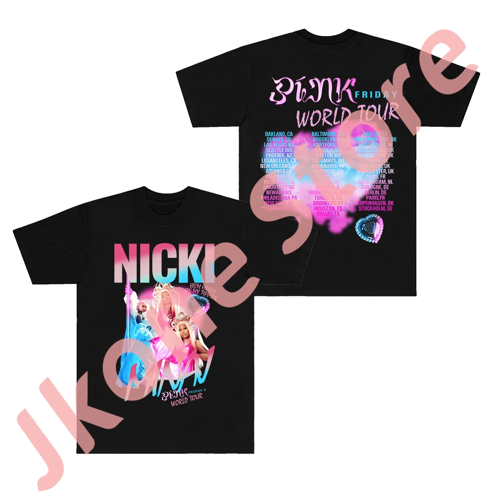 

Футболки Nicki Minaj с изображением города ГАГ, мирового турнира, розовая пятница 2, женская и Мужская модная повседневная футболка с коротким рукавом и логотипом PF2