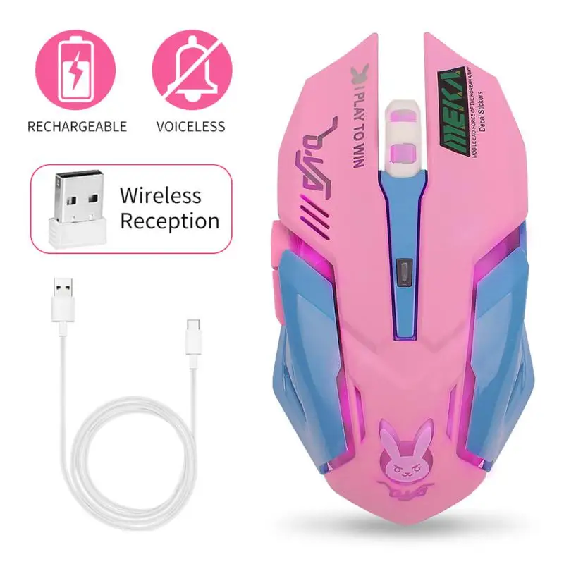 Souris sans fil aste, silencieuse, DVA Shoous, ordinateur de jeu, 2400 ug I pour PC, ordinateur portable, lumière RVB