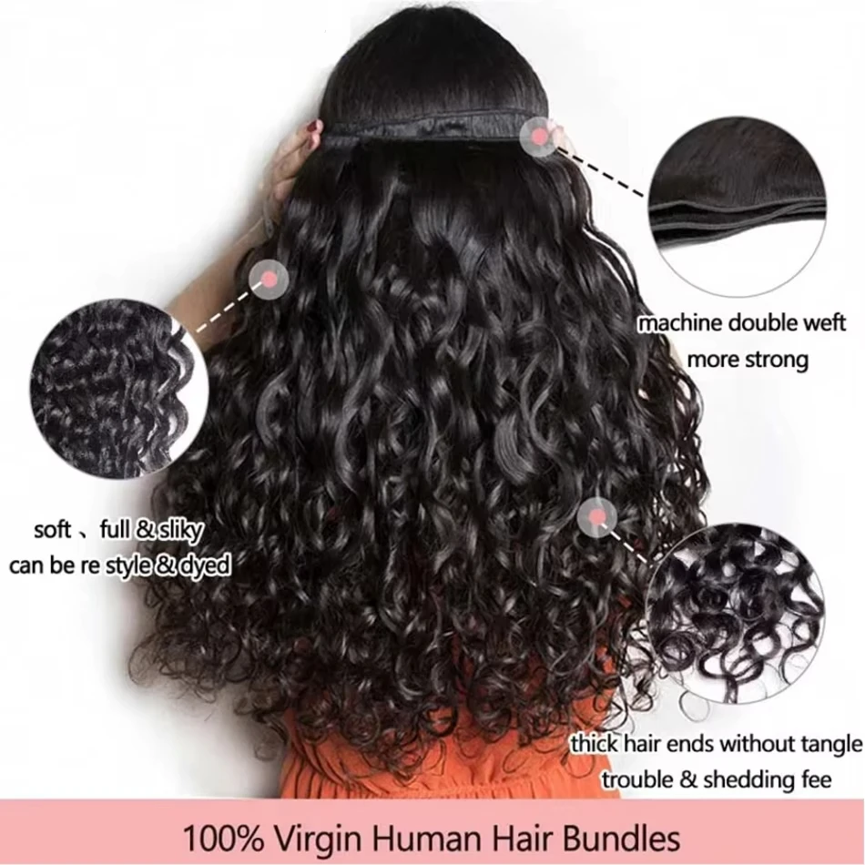 30 40 Inch Deep Wave 16A Curly 100% Human Hair Bundles Brazilian