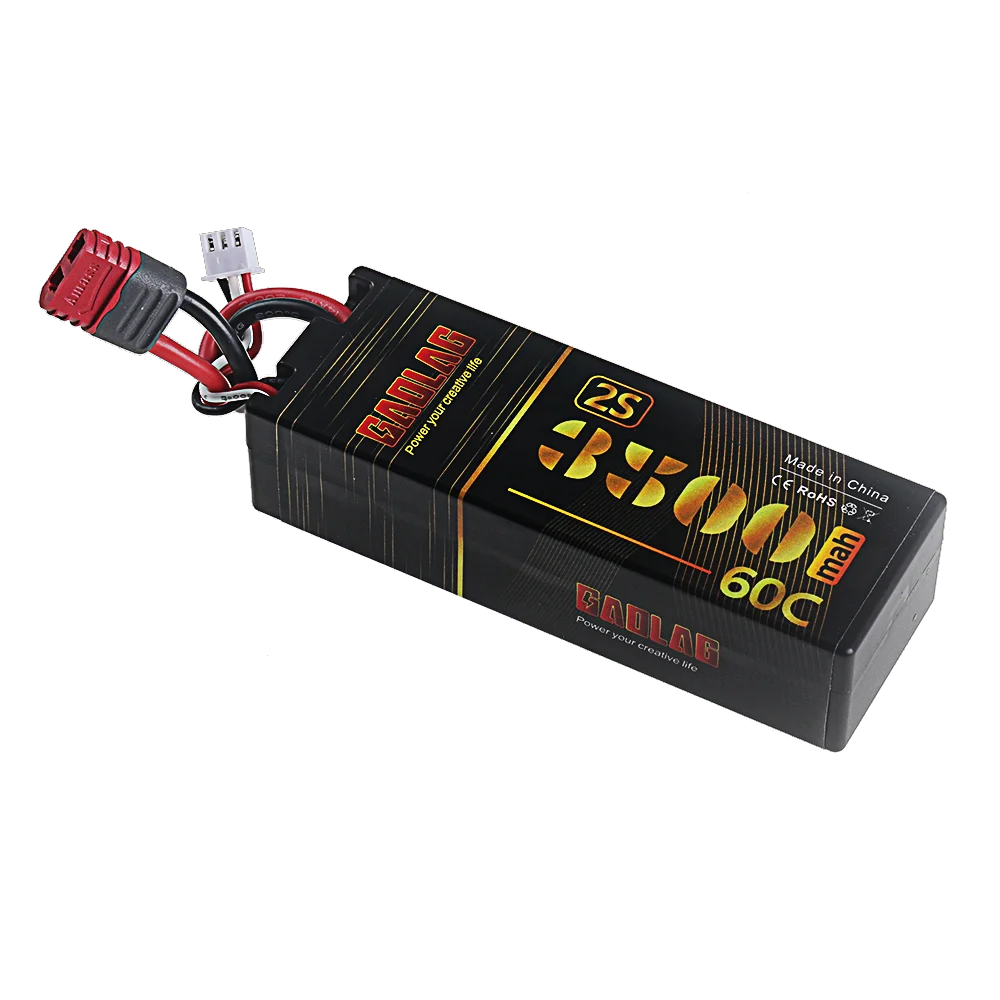 Batterie LiPo 7.4V 3500mAh 60C XT60/T pour RC Drone Voiture