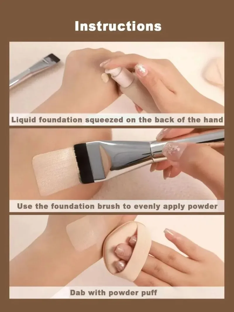 Description Picture 3 of itemWholesale Flat-head Foundation Brush Ultra-thin Flat Brush Head Traceless Mask Brush Mixed Foundation Cream Makeup Brushes
