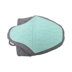 Silicone Heat-Resistant Oven Mitts and Potholder (Blue-1PCS)